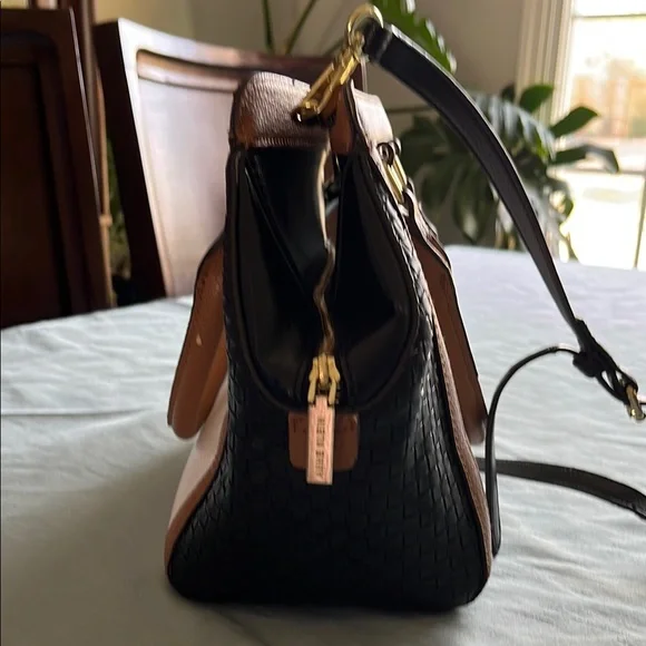 Anne Klein Black and White Satchel with Elegant Design - Picture 8 of 15